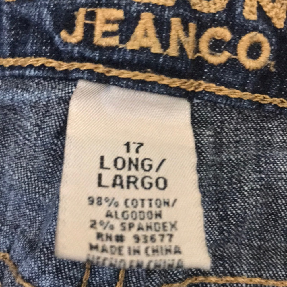 17 long, wide leg, dark stretch denim jeans - Picture 3 of 3